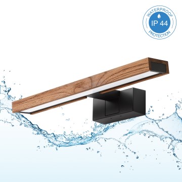 Brilagi - Iluminare LED pentru oglindă de baie 3-în-1 WOODY MIRROR LED/8W/230V 40 cm IP44 negru/stejar