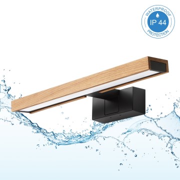 Brilagi - Iluminare LED pentru oglindă de baie 3 în 1 WOODY MIRROR LED/8W/230V IP44 negru/stejar