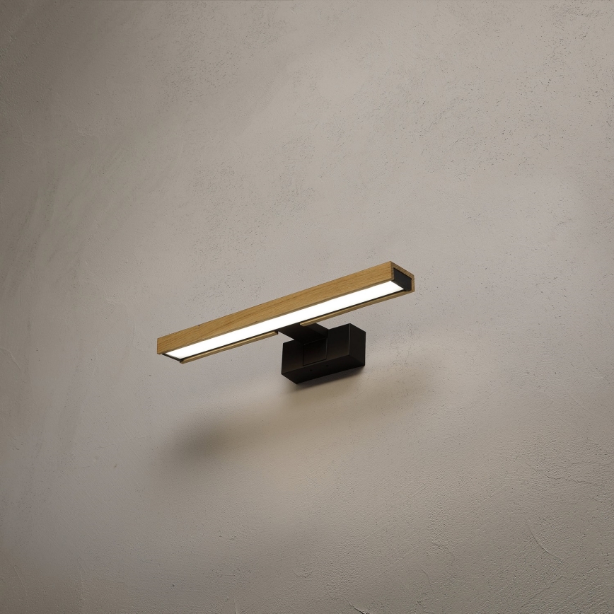 Brilagi - Iluminare LED pentru oglindă de baie 3 în 1 WOODY MIRROR LED/8W/230V IP44 negru/stejar