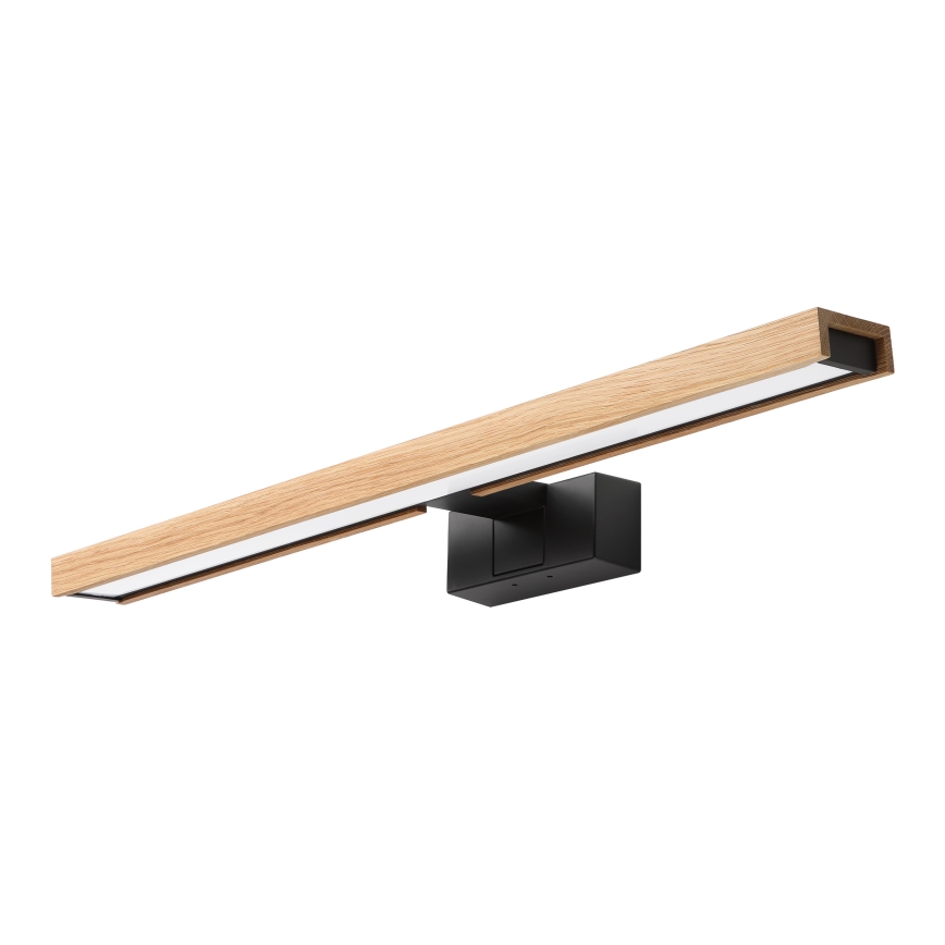 Brilagi - Iluminare LED 3 în 1 pentru oglindă de baie WOODY MIRROR LED/12W/230V 60 cm IP44 negru/stejar