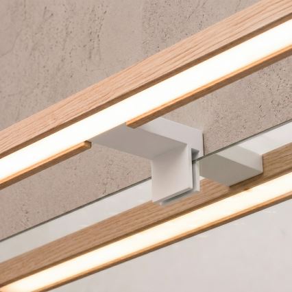 Brilagi - Iluminare LED pentru oglindă de baie 3 în 1 WOODY MIRROR LED/15W/230V 80 cm IP44 alb/stejar