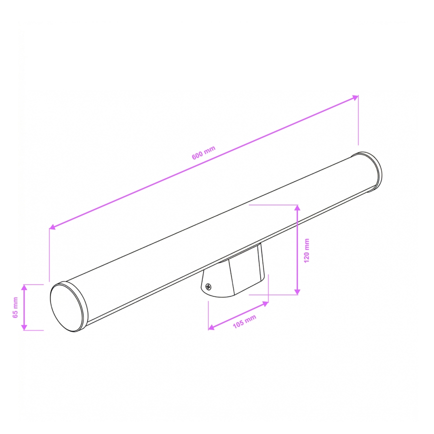 Brilagi - Lampă LED pentru oglindă de baie TUBE LED/15W/230V 3000/4000/6500K IP44 crom lucios