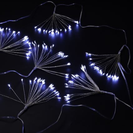 Brilagi - Instalație luminoasă LED de exterior pentru Crăciun, 150 LED, 5 m, IP44, alb rece, efect de artificii