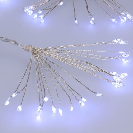 Brilagi - Instalație luminoasă LED de exterior pentru Crăciun, 150 LED, 5 m, IP44, alb rece, efect de artificii