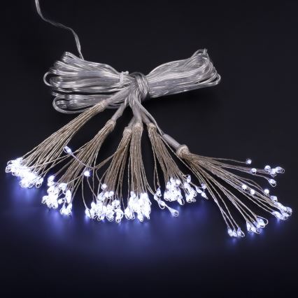 Brilagi - Instalație luminoasă LED de exterior pentru Crăciun, 150 LED, 5 m, IP44, alb rece, efect de artificii
