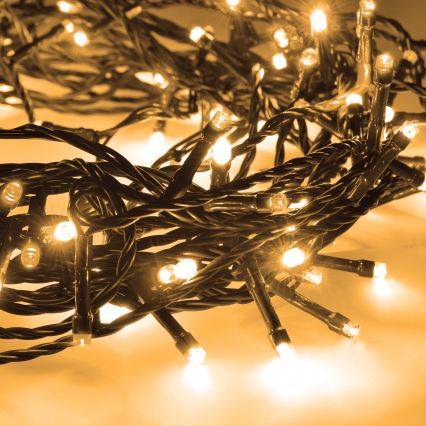 Brilagi - Instalație luminoasă LED pentru exterior, 200 LED / 8 funcții, 23 m, IP44, alb cald