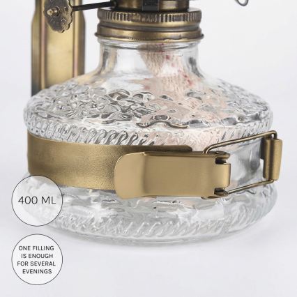 Brilagi - Lampă cu petrol cu oglindă MERLIN, auriu/patină