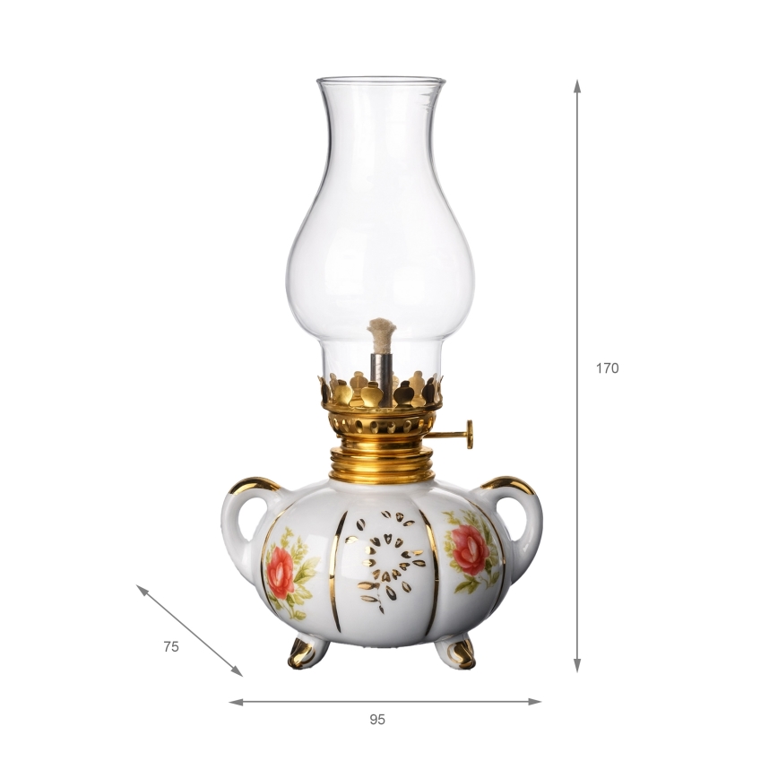 Brilagi - Lampă cu petrol MERLIN albă/aurie