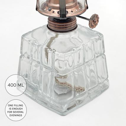 Brilagi - Lampă cu petrol MERLIN clară/bronzată/patinată