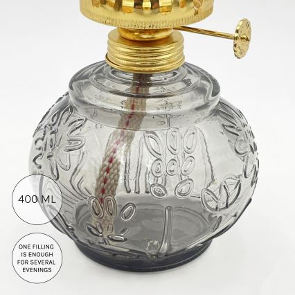 Brilagi - Lampă cu petrol MERLIN, fumurie/gri