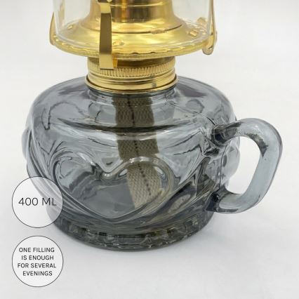 Brilagi - Lampă cu petrol MERLIN fumurie/gri