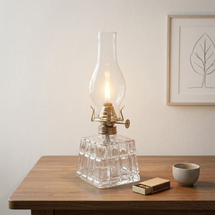 Brilagi - Lampă cu petrol MERLIN transparent/auriu/patină