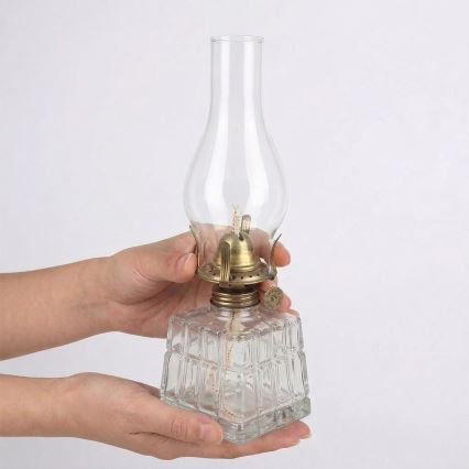 Brilagi - Lampă cu petrol MERLIN transparent/auriu/patină