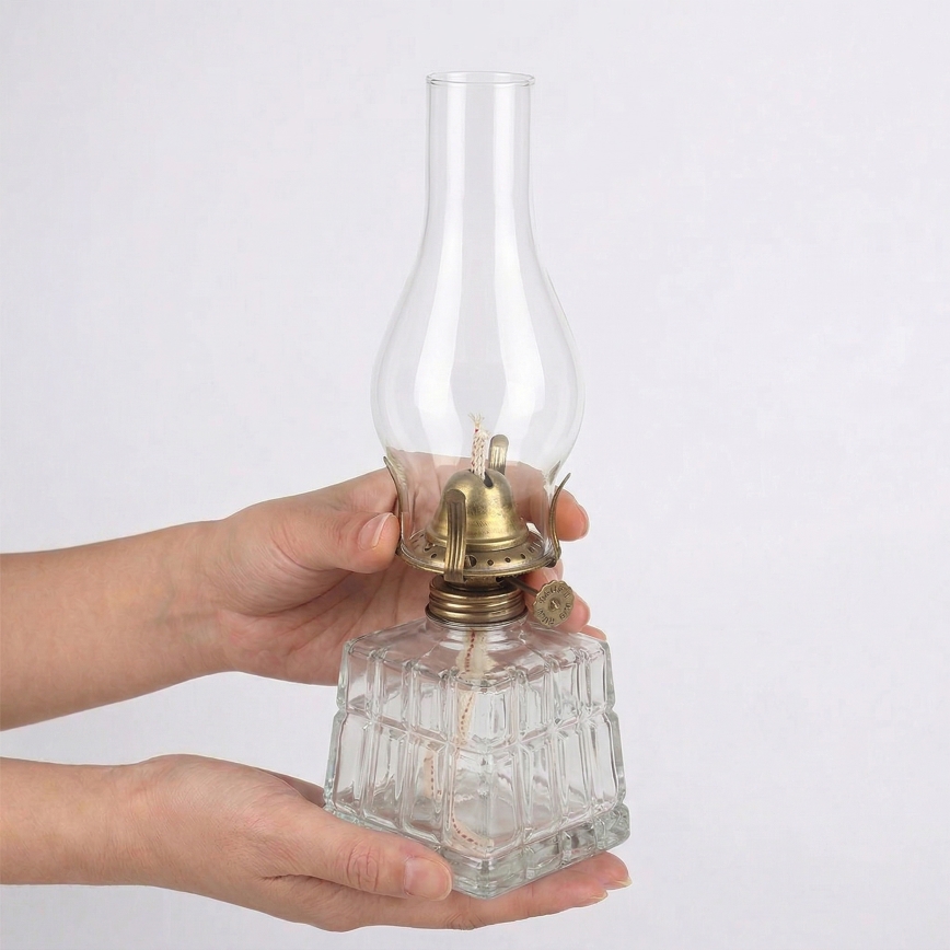 Brilagi - Lampă cu petrol MERLIN transparent/auriu/patină