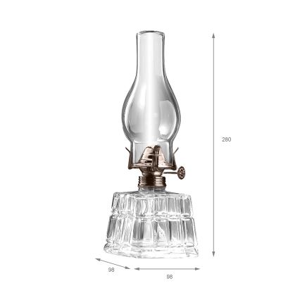 Brilagi - Lampă cu petrol MERLIN transparent/auriu/patină