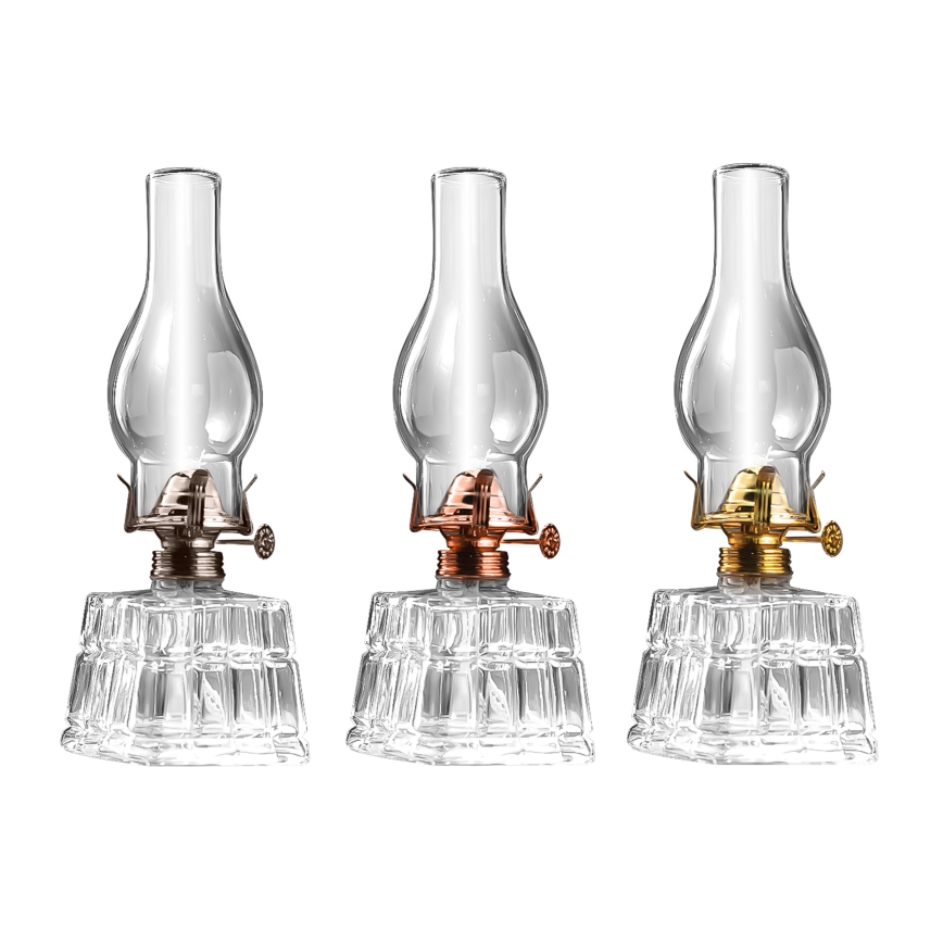 Brilagi - Lampă cu petrol MERLIN transparent/auriu/patină