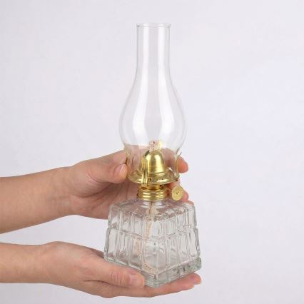 Brilagi - Lampă cu petrol MERLIN, transparentă/aurie
