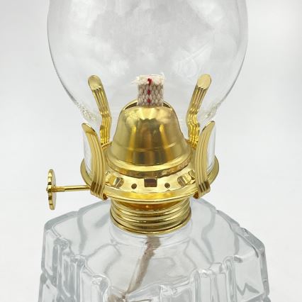 Brilagi - Lampă cu petrol MERLIN, transparentă/aurie