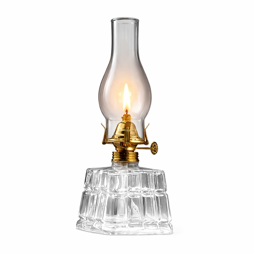 Brilagi - Lampă cu petrol MERLIN, transparentă/aurie