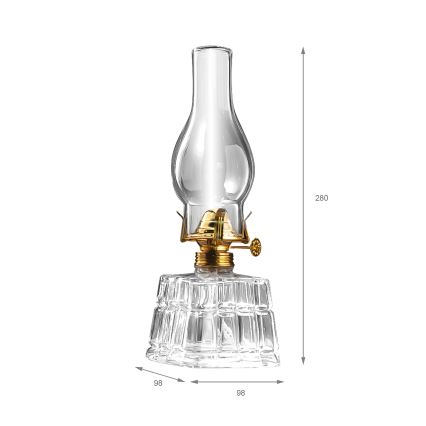 Brilagi - Lampă cu petrol MERLIN, transparentă/aurie