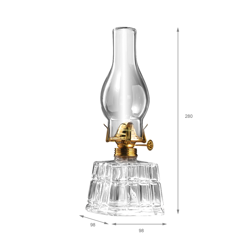 Brilagi - Lampă cu petrol MERLIN, transparentă/aurie