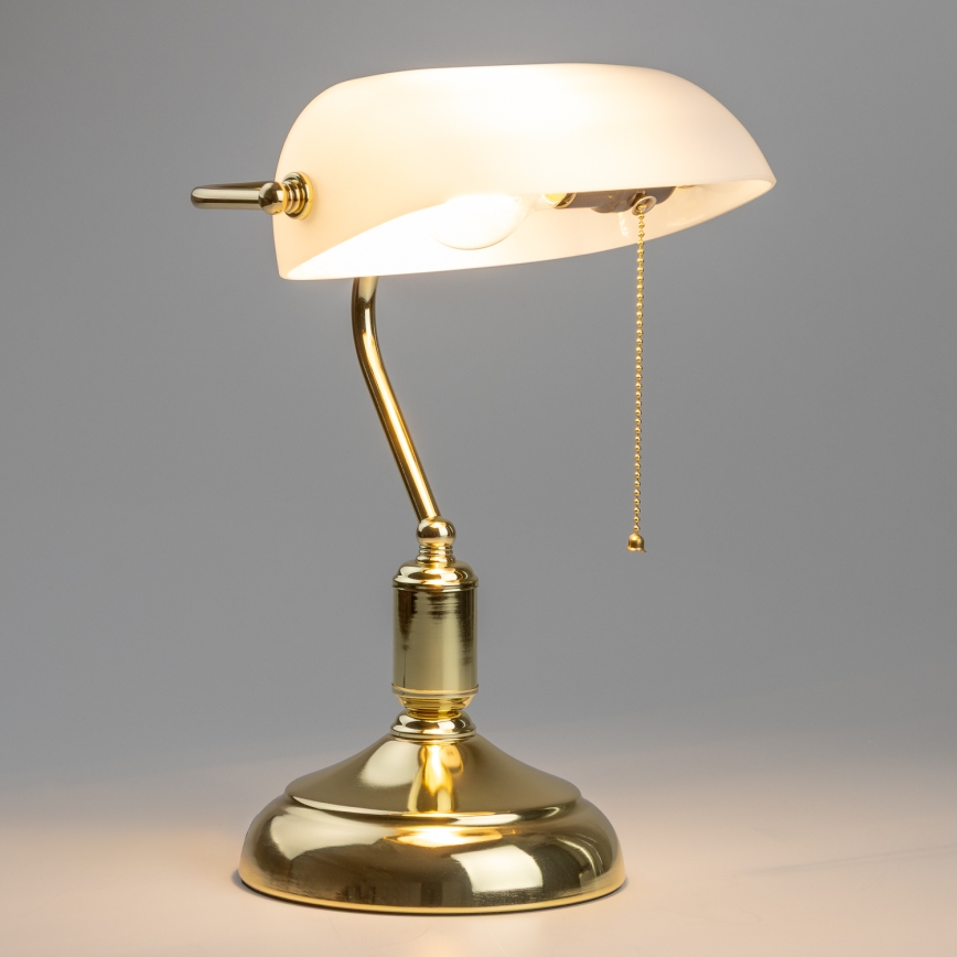 Brilagi - Lampă de birou BANK OFFICE, 1xE27/60W/230V, aurie/albă