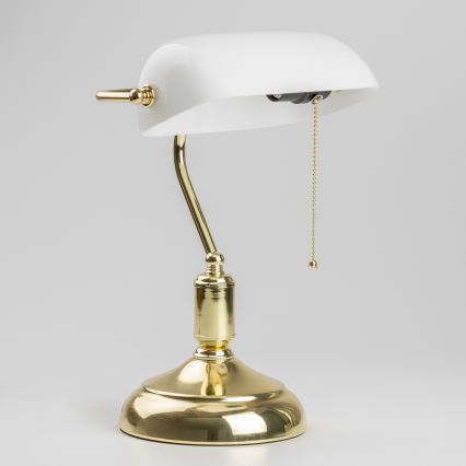 Brilagi - Lampă de birou BANK OFFICE, 1xE27/60W/230V, aurie/albă