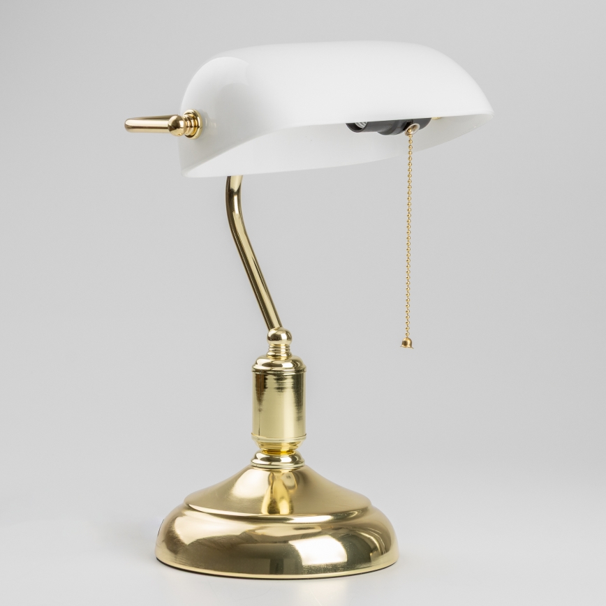 Brilagi - Lampă de birou BANK OFFICE, 1xE27/60W/230V, aurie/albă