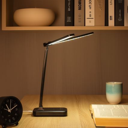 Brilagi - Lampă de birou LED cu reglaj al intensității MODO DUO LED/8W/5V 3000/4000/6500K neagră