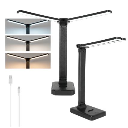 Brilagi - Lampă de birou LED cu reglaj al intensității MODO DUO LED/8W/5V 3000/4000/6500K neagră