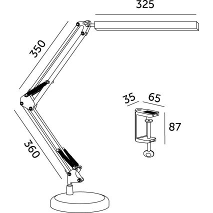 Brilagi - Lampă de birou LED reglabilă 2 în 1 USB VARIO LED/14W/5V 3000-6000K neagră