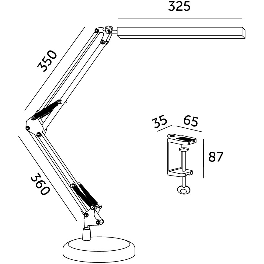 Brilagi - Lampă de birou LED reglabilă 2 în 1 USB VARIO LED/14W/5V 3000-6000K neagră