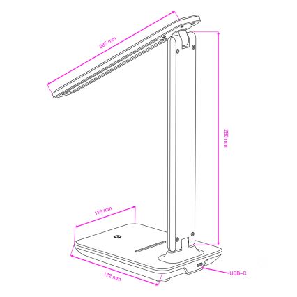 Brilagi - Lampă de birou LED reglabilă MODO LED/7W/230V 3000/4000/6500K neagră