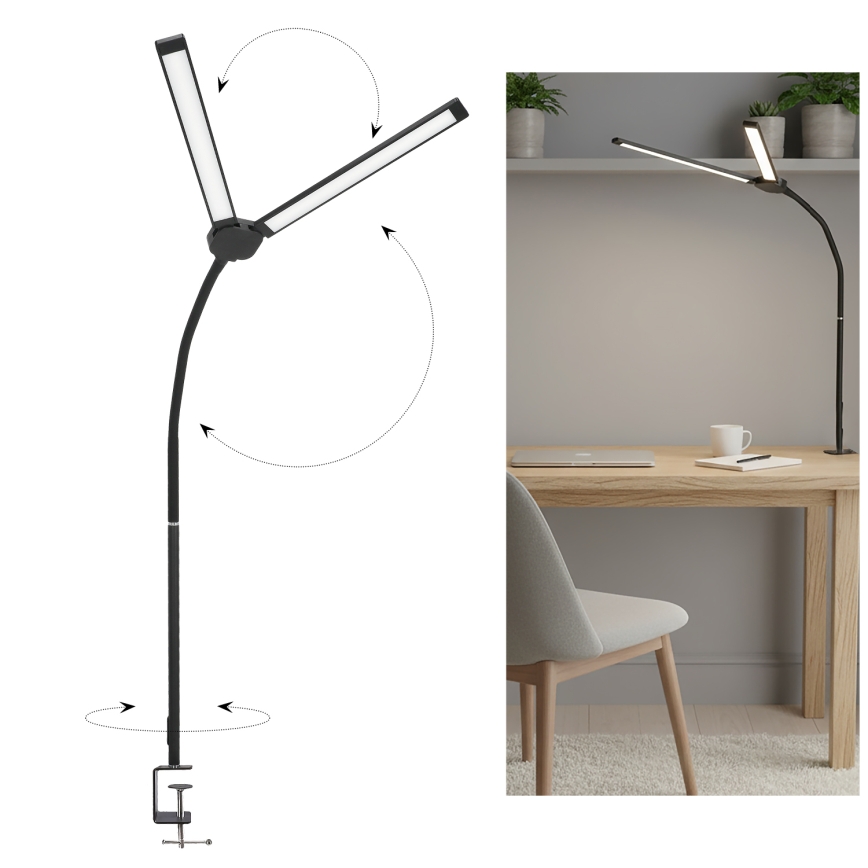 Brilagi - Lampă de birou LED reglabilă USB VARIO LED/14W/5V 3000-6000K neagră