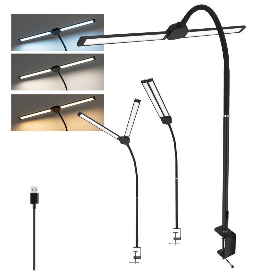 Brilagi - Lampă de birou LED reglabilă USB VARIO LED/14W/5V 3000-6000K neagră