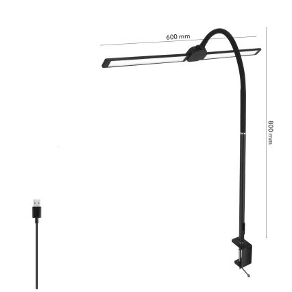 Brilagi - Lampă de birou LED reglabilă USB VARIO LED/14W/5V 3000-6000K neagră