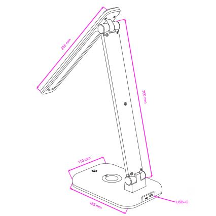 Brilagi - Lampă de birou LED RGBW reglabilă MODO LED/7W/5V 3000/4000/6500K neagră