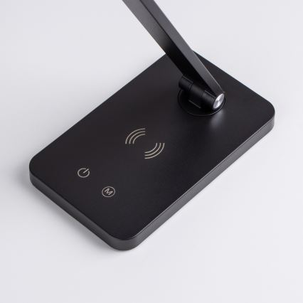 Brilagi - Lampă de masă LED reglabilă, cu senzor tactil și încărcare wireless Qi MODO CHARGE LED/7W/5V 3000/4000/6000K neagră