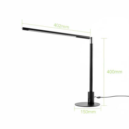 Brilagi - VARIO lampă de masă LED tactilă, dimabilă, cu porturi USB, LED/7W/230V 3000-6500K CRI 96, neagră