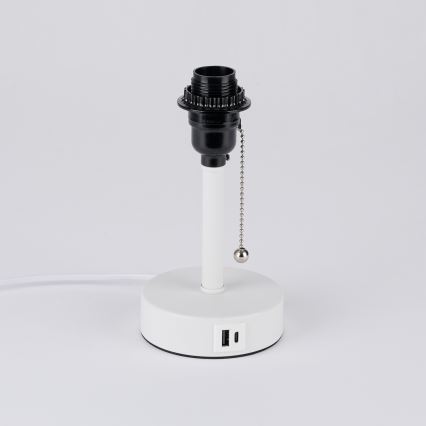 Brilagi - Lampă de birou TABLON 1xE27/25W/230V cu port USB, albă