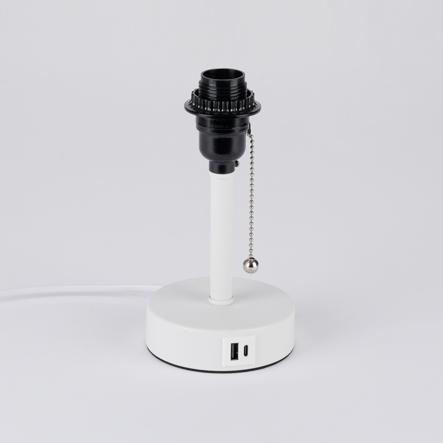 Brilagi - Lampă de birou TABLON 1xE27/25W/230V cu port USB, albă