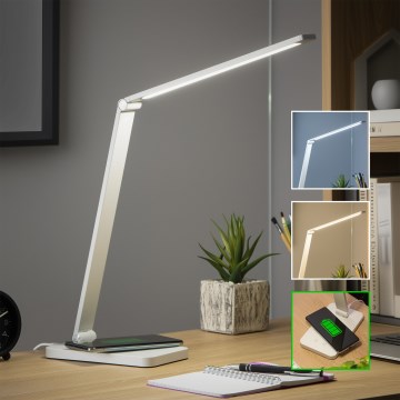 Brilagi - Lampă de birou tactilă LED dimabilă cu încărcare wireless QI MODO CHARGE LED/7W/5V 3000/4000/6000K albă