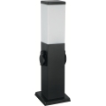Brilagi - Lampă de exterior cu 2 prize SCHUKO 1xE27/15W/230V 40 cm IP44 negru