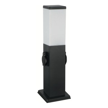 Brilagi - Lampă de exterior cu 2 prize SCHUKO 1xE27/15W/230V 40 cm IP44 negru