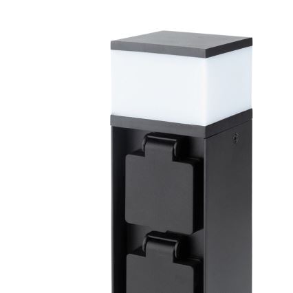 Brilagi - Lampă de exterior cu 2 prize SCHUKO, 1xG9/11W/230V, IP44, neagră