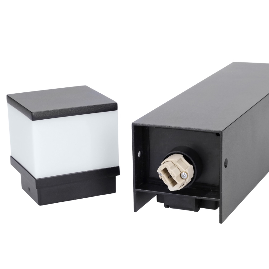 Brilagi - Lampă de exterior cu 2 prize SCHUKO, 1xG9/11W/230V, IP44, neagră