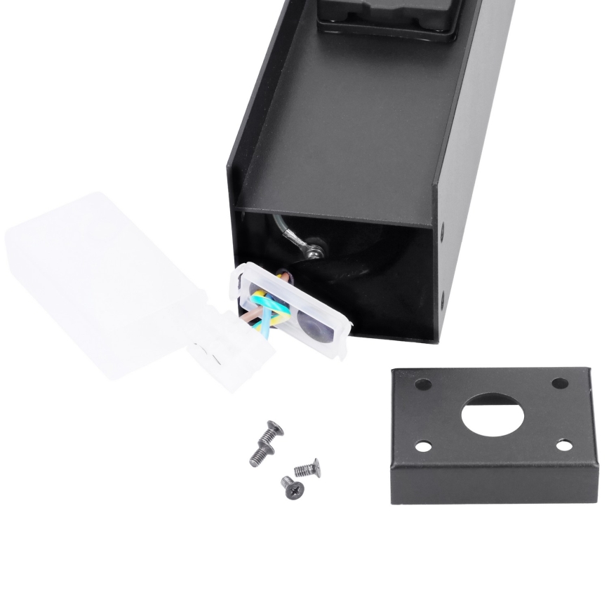 Brilagi - Lampă de exterior cu 2 prize SCHUKO, 1xG9/11W/230V, IP44, neagră