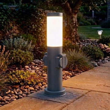 Brilagi - Lampă de exterior cu 2 prize SCHUKO NOVA, 1xE27/15W/230V, 40 cm, IP44, antracit