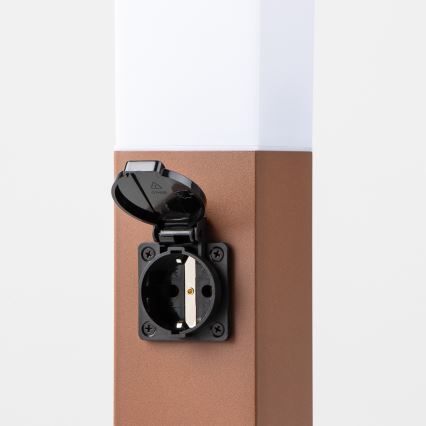 Brilagi NOVA - Lampă de exterior cu 2 prize SCHUKO, 1x E27/15W/230V, 40 cm, IP44, maro