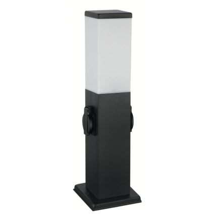 Brilagi - Lampă de exterior NOVA cu 2 prize SCHUKO, 1xE27/15W/230V, 40 cm, IP44, neagră